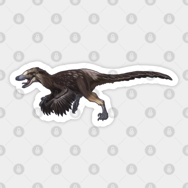 Velociraptor mongoliensis Sticker by CoffeeBlack